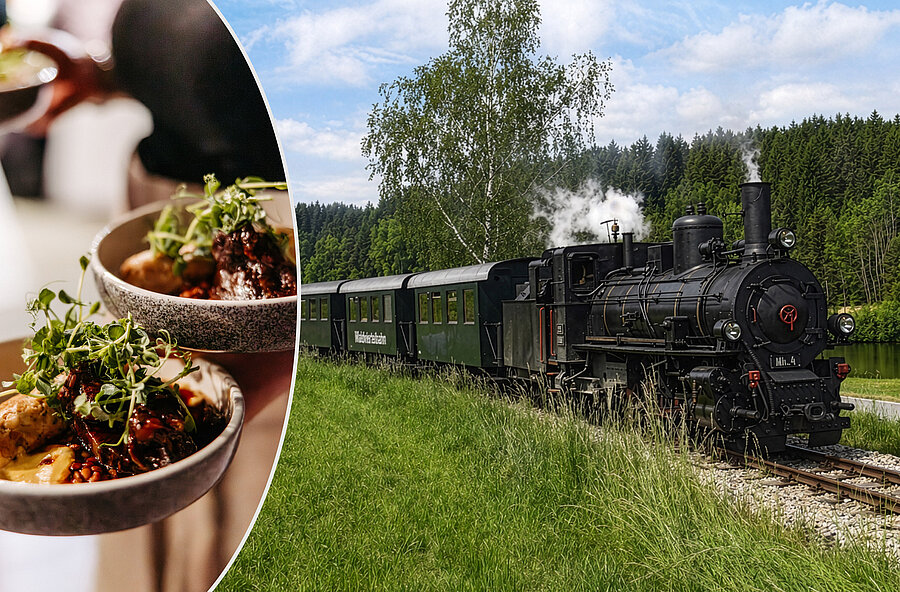 Dampfzug der Waldvierelbahn, Kulinarik und Kunst entschleunigt